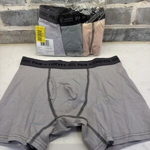Pair of Thieves Cotton Boxer Briefs for Men (4 Pack) - Tagless Underwear  Size M